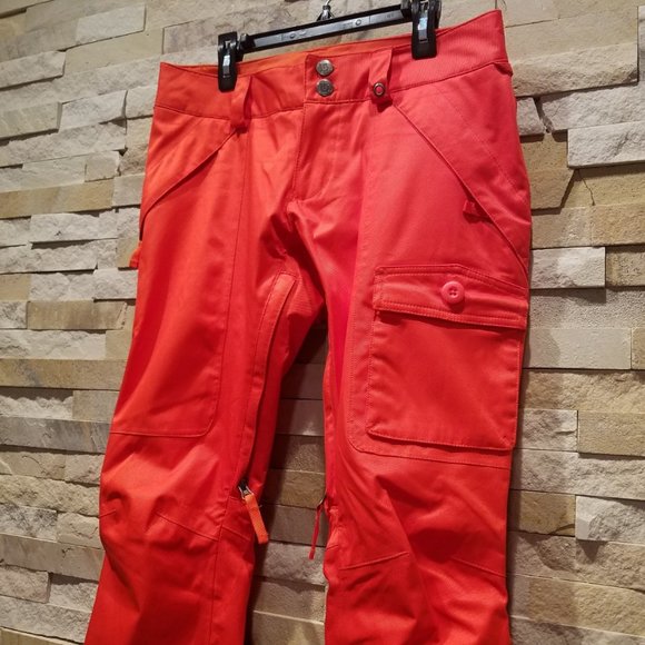 Burton Womens XS Orange Snow Ski Snowboard Winter Pants Waterproof DryRide Suit - Picture 2 of 7